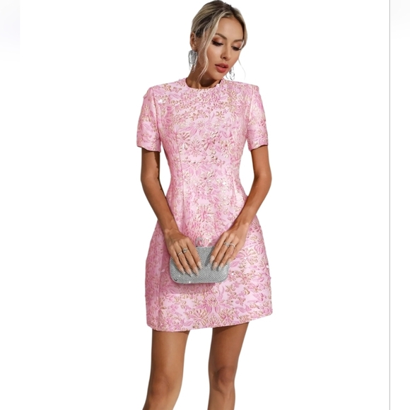 Catchall Astrid Frozen Berry Jacquard Floral Mini Dress Size Small NWT - Picture 13 of 14